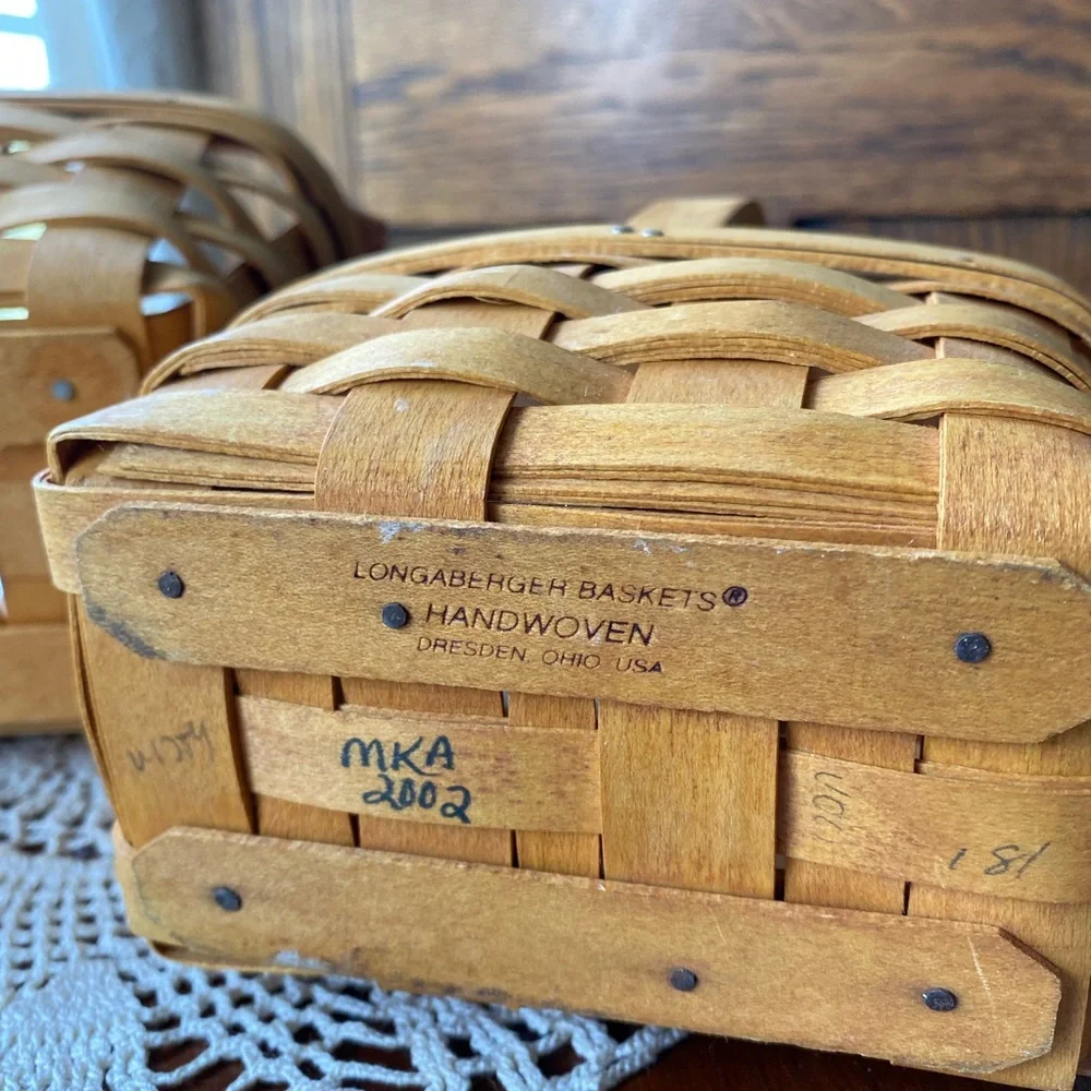 2 Longaberger Baskets 1988 & 2002 EUC